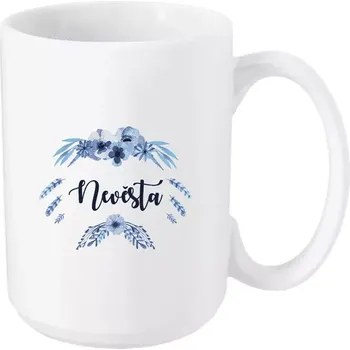 Hrnek 450 ml - bílý Nevěsta - peříčka