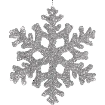 Vánoční dekorace Autronic Vločka plastová, cena za 1 sáček (2ks) VCA146 SIL