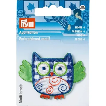 Nášivka PRYM Nášivka sova, nažehlovací, modrá/zelená