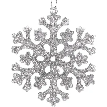 Vánoční dekorace Autronic Vločka plastová, cena za 1 sáček (2ks) VCA141 SIL