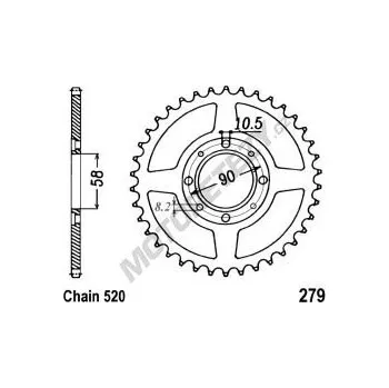 Řetězová sada pro motocykl Rozeta HONDA VT 125 C,C2 Shadow rok 99-07