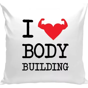 Polštář Polštář bílý 40x40 cm I love bodybuilding