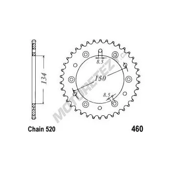 Řetězová sada pro motocykl Rozeta SUZUKI RM-Z 250 rok 04-06
