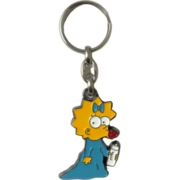 Přívěsek na klíče Simpsonovi Maggie s lahví kovový včetně kroužku na klíče