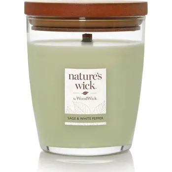Svíčka Nature's Wick by WoodWick Vonná svíčka Sage & White Pepper, šalvěj, bílý pepř, vanilka, 284 g 38615