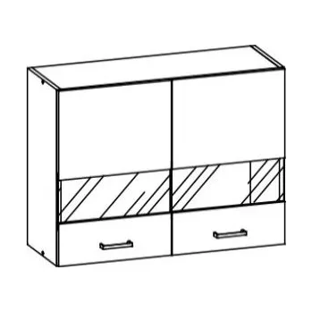 Kuchyňská linka BELISA, vitrína horní G80W, rijeka světlá + vyzvednutí ZDARMA