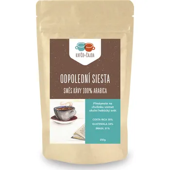 Odpolední siesta - směs kávy Velikost balení: 250 g, Způsob mletí: Překapávaná (hrubá)
