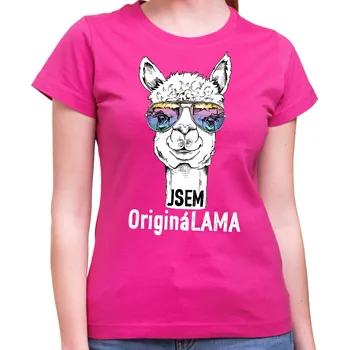 Pánské tričko Vtipné tričko - Jsem origináLAMA, Barva látky růžová , Střih Pánsky/UNISEX, Velikost XXXL (Pouze UNISEX / pánský střih)