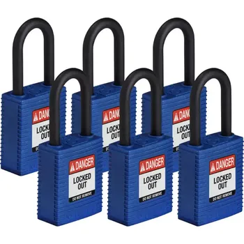 Visací zámek Nylonový zámek s nylonovým okem SafeKey standard,modrá,6 ks