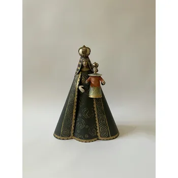 Panna Maria s jezulátkem - soška z kovu kolorovaný plech, výška 34 cm, sokl 27 x 13 cm, váha 0,60 kg