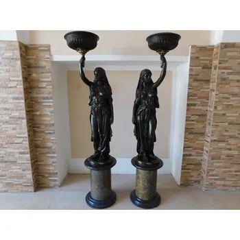 LUXUSNÍ PÁROVÉ BRONZOVÉ SOCHY 217 cm VÝŠKA