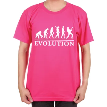 Pánské tričko Tričko - Evoluce Kytara, Barva látky ružová, Střih Pánsky/UNISEX, Velikost XXL