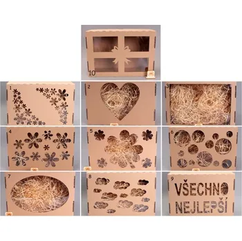 Dárková krabička Papírová dárková krabička (XL) Typ výřezu: 9 - všechno nejlepší