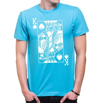 Pánské tričko Tričko - King - Královská karta, Barva látky tyrkysová modrá, Střih Pánsky/UNISEX, Velikost L