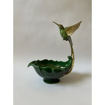 KOLIBŘÍK - PORCELÁNOVÁ ŽARDINIÉRA S MOSAZNOU MONTÁŽÍ