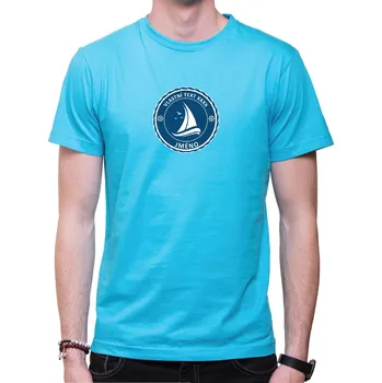 Námořnické tričko - Plachetnice (tvůj text), Barva látky tyrkysová modrá, Střih Pánsky/UNISEX, Velikost M