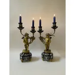 MOSAZNÉ FIGURÁLNÍ PÁROVÉ SVÍCNY ANDĚLÉ