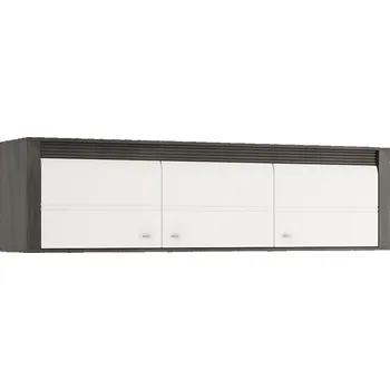 police SICERAR závěsná skříňka 3D, norská borovice černá/bílý lesk + vyzvednutí ZDARMA