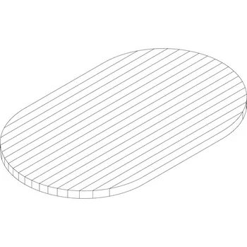 Stolová deska stolová deska ovál masivní buk průběžný Velikost: 800 × 450 mm, Tloušťka: 20 mm