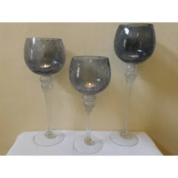 Svícen SKLENĚNÝ SVÍCEN ČÍŠE 3 ks