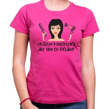 Pánské tričko Tričko pro kadeřnice / hair stylistky - Vím co dělám, Barva látky růžová , Střih Dámsky, Velikost L