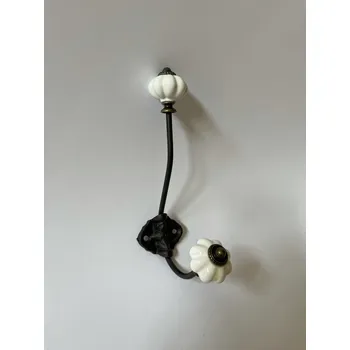 Věšák KOVOVÝ NÁSTĚNNÝ VĚŠÁK - KOV PORCELÁN