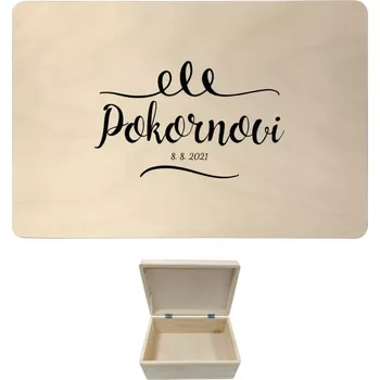 Úložný box Dřevěný box s víkem KRISTYNA