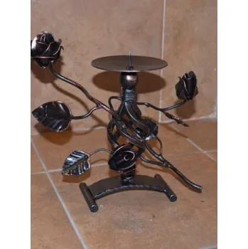 Svícen Kovový svícen Šiška růže 3