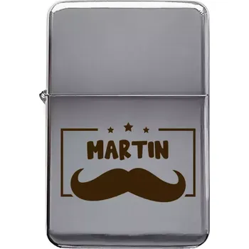 Zapalovač Kovový zapalovač Knírek se jménem
