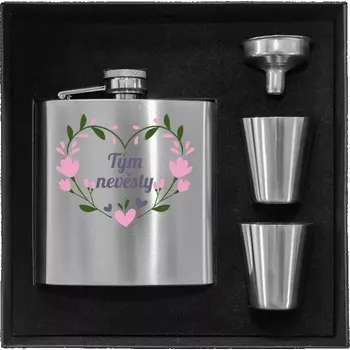 Placatka Placatka v krabičce Tým nevěsty - srdce s lístečky