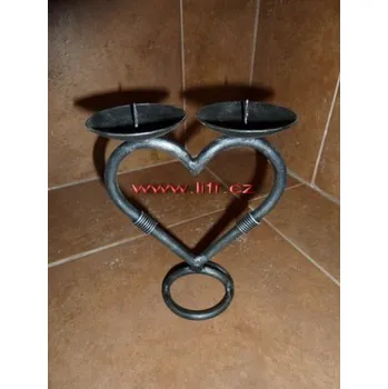 Svícen Kovový, kovaný svícen Srdíčko 4