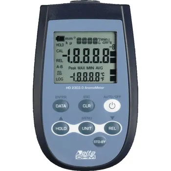 Delta OHM HD2303.0 Anemometr a teploměr pro výměnné lopatkové a termické sondy, pro měření rychlosti proudění, průtoku a teploty v oblasti HVAC