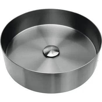 Umyvadlo na desku Differnz RVS 40 x 40 cm nerez matně šedá gun metal 38.010.74