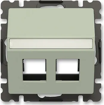 vypínač ABB Zoni Kryt zásuvky komunikační přímé (2x) s upevňovacím třmenem olivová