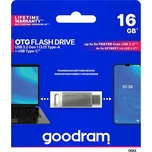 16GB Goodram ODA3, USB flash disk 3.0, USB + USB-C, stříbrný