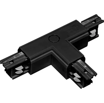 Bodové svítidlo Ecolite TRACK T spojka na 3-fázové lišty, levá dolní, černá TR-SPOJKA/T-3F/CR/L2