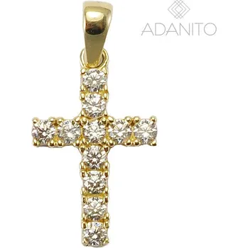 Přívěsek Zlatý přívěsek křížek se zirkony