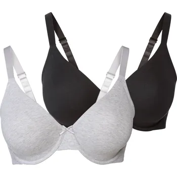 Podprsenka esmara® Dámská podprsenka XXL, 2 kusy (90D, černá / světle šedá)