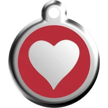 psí známka Red Dingo Psí známka 20 mm Srdce