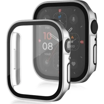 VSECHNONAMOBIL 67557 PC FULL COVER Plastový kryt se sklem pro Apple Watch SE/SE 2022/SE 2023 / SE 2025 (44mm) stříbrný