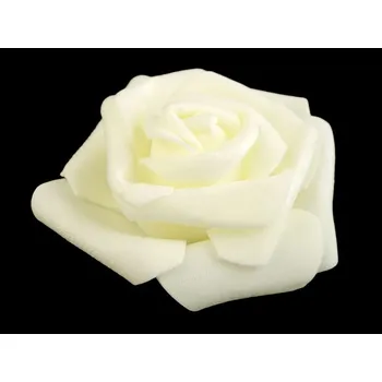 umělá květina Dekorační pěnová růže Ø6 cm 10ks - 13 krémová sv.