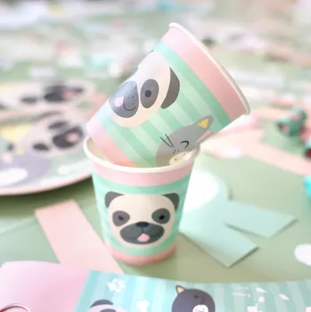 Jednorázové nádobí Riethmuller Kelímky papírové - Hello Pets 8ks 250ml