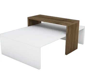 Konferenční stolek Konferenční stolek Glow bílý/ořech