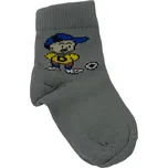 Dětské ponožky s lycrou šedé s fotbalistou, Velikost: 15 - 16 (22 - 24), Barva: Šedá
