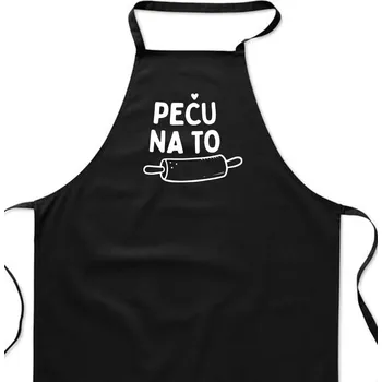 Kuchyňská zástěra Zástěra černá - Peču na to