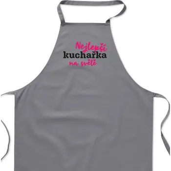 Kuchyňská zástěra Zástěra šedá Nejlepší kuchařka na světě