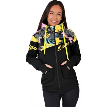 Dámská mikina Dámská softshell bundomikina s kapucí na zip Barrsa Double Soft Script Grafic/Black S