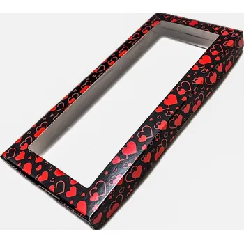 Krabička na výslužku Jednodílná krabička černá srdíčková 28x12x2 cm