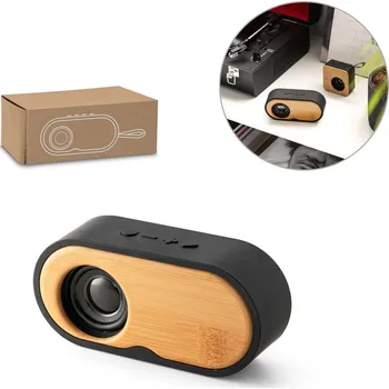 Bluetooth reproduktor TILLY. Přenosný 3W reproduktor s 5h výdrží baterie na bambusu a recyklovaného ABS (100% rABS) bez potisku bez potisku 3 bez potisku