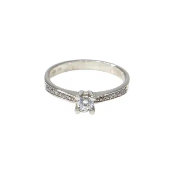Prsten Prsten z bílého zlata se středovým zirkonem a zirkony Pattic AU 585/000 2,00 gr, PR356022401